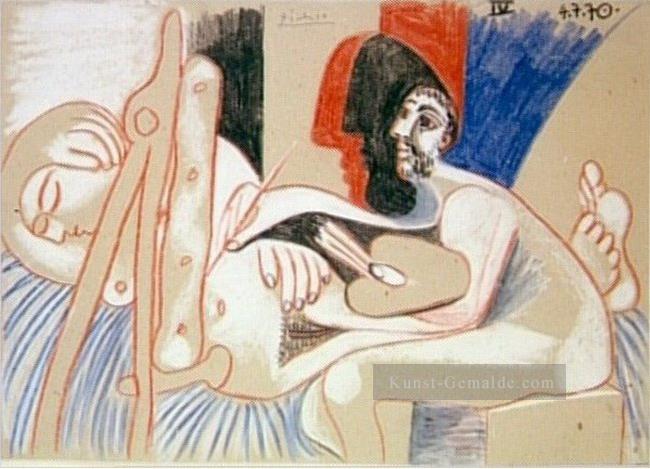 Der Künstler und Sein Modell L artiste et son modèle 7 1970 kubistisch Ölgemälde